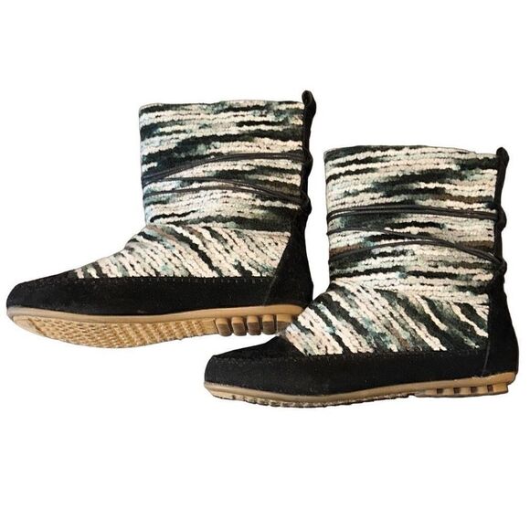 Shoes Of Soul Ladies Size 8 Multicolor Wool Faux Suede Ankle Boots - Picture 1 of 7